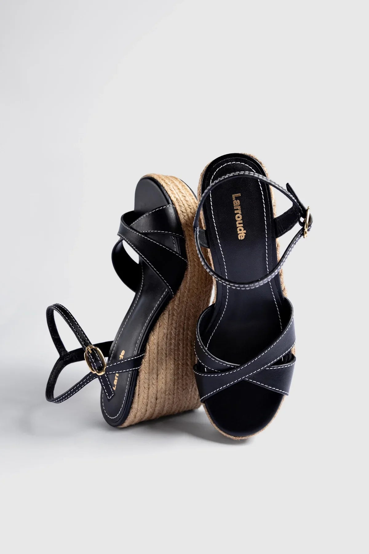 Bianca Espadrille Sandal Black Leather