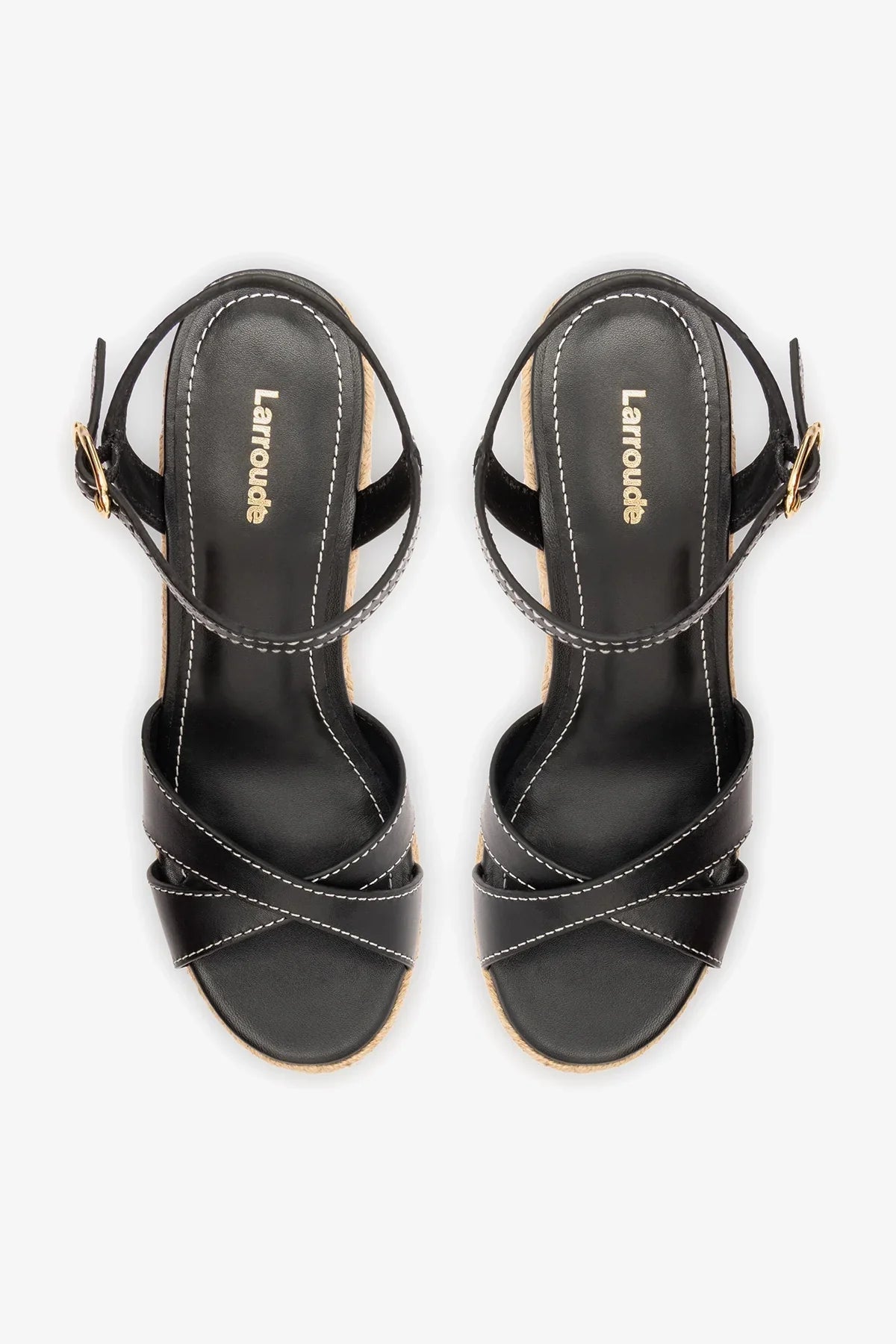 Bianca Espadrille Sandal Black Leather