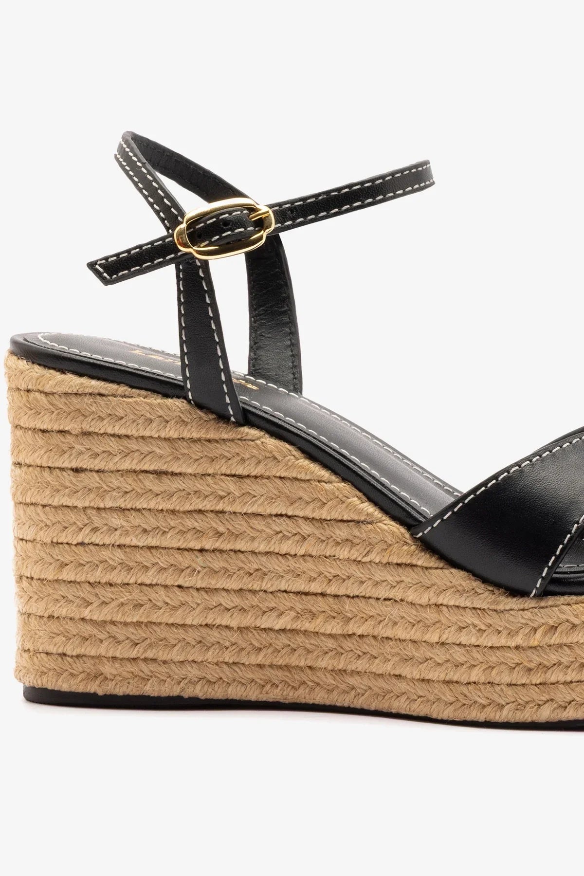 Bianca Espadrille Sandal Black Leather