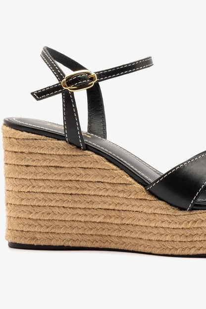 Bianca Espadrille Sandal Black Leather