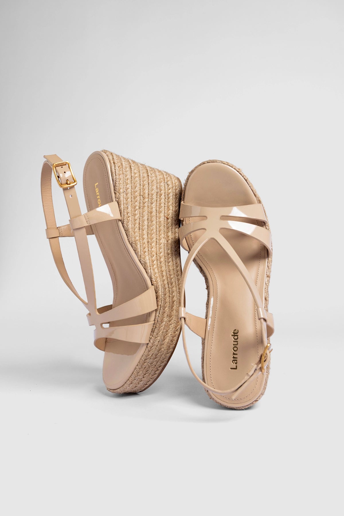Daphne Espadrille Sandal Sand Patent Leather