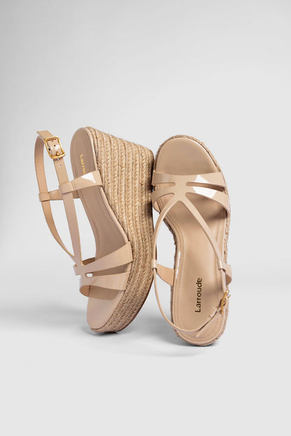 Daphne Espadrille Sandal Sand Patent Leather