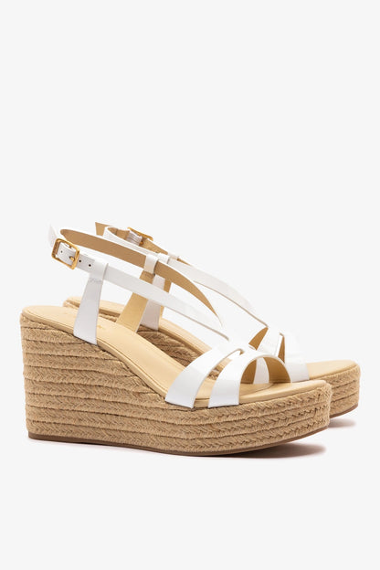 Daphne Espadrille Sandal White Patent Leather