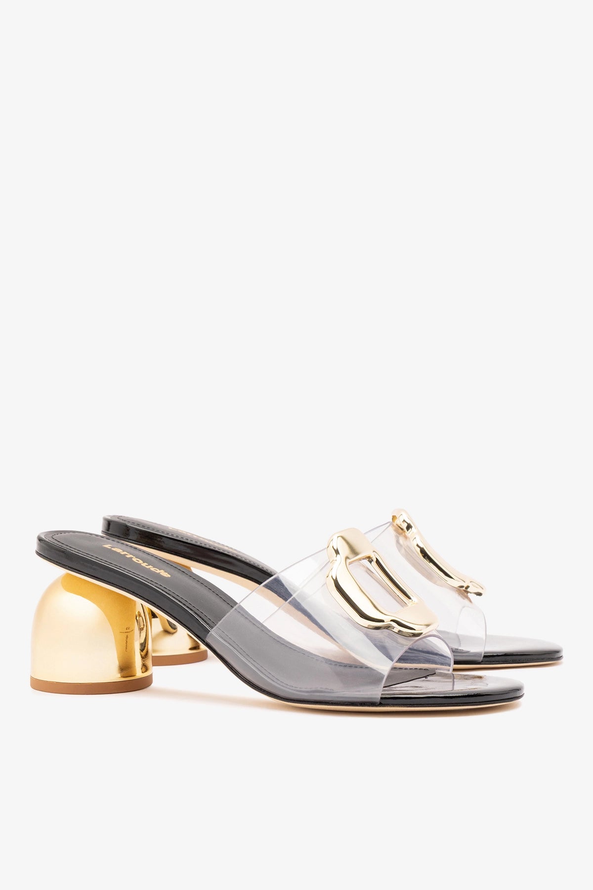 Margherita Clear Mule Black Patent Leather