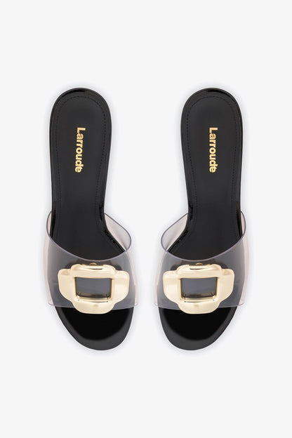 Margherita Clear Mule Black Patent Leather