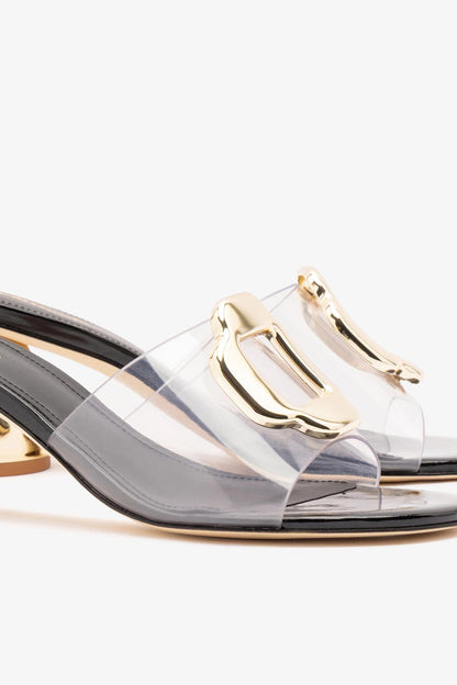 Margherita Clear Mule Black Patent Leather
