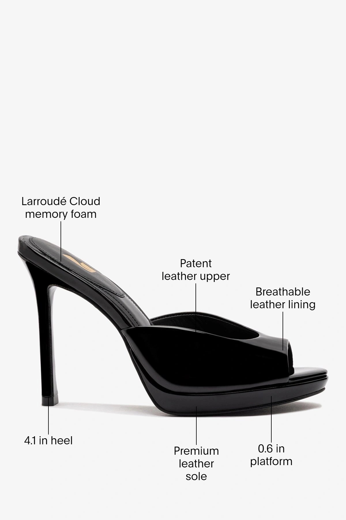 Jasmine Platform Mule Black Patent Leather