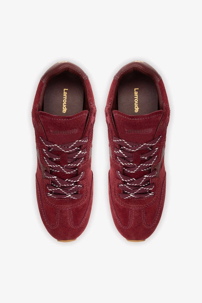 Stella Sneaker In Burgundy Suede