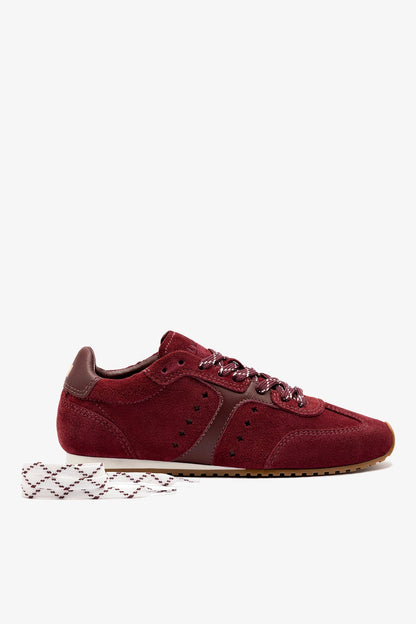 Stella Sneaker In Burgundy Suede