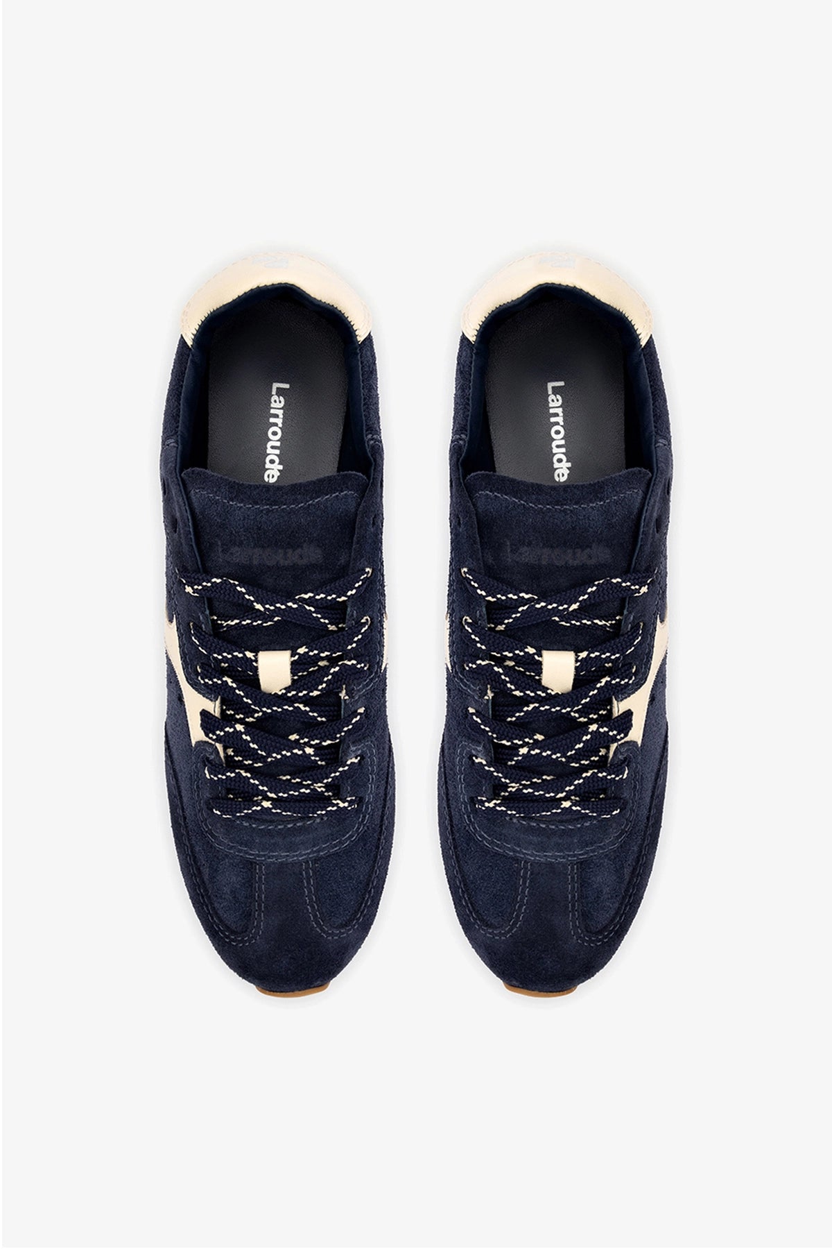 Stella Sneaker In Navy Suede and Ivory Leather