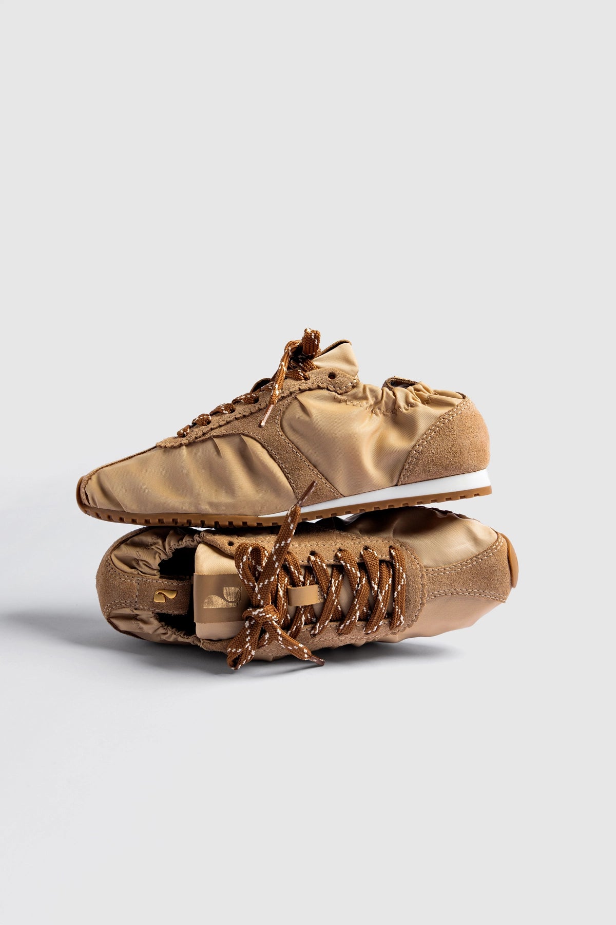 Stella Lite Sneaker In Peanut Nylon and Suede