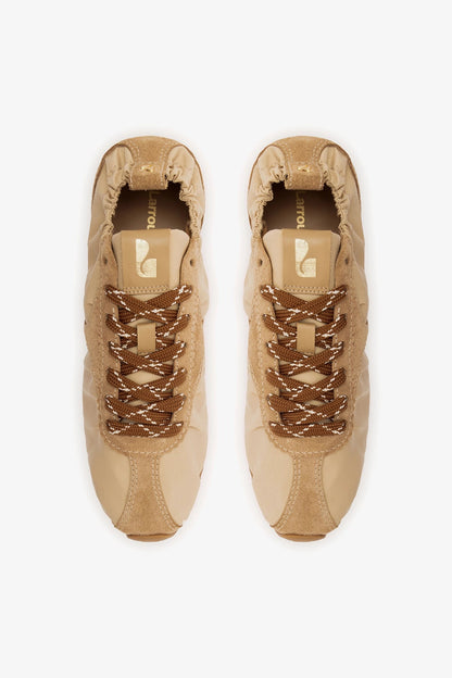 Stella Lite Sneaker In Peanut Nylon and Suede