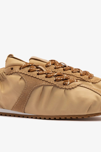 Stella Lite Sneaker In Peanut Nylon and Suede