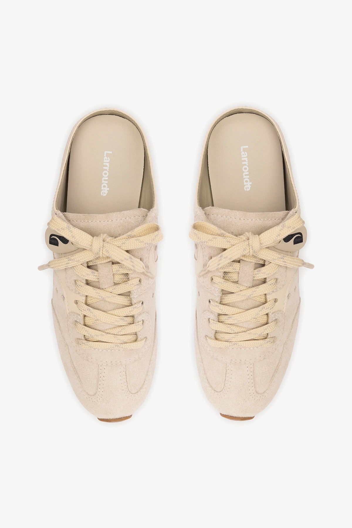 Stella Mule In Mushroom Grey Suede and Ivory Leather