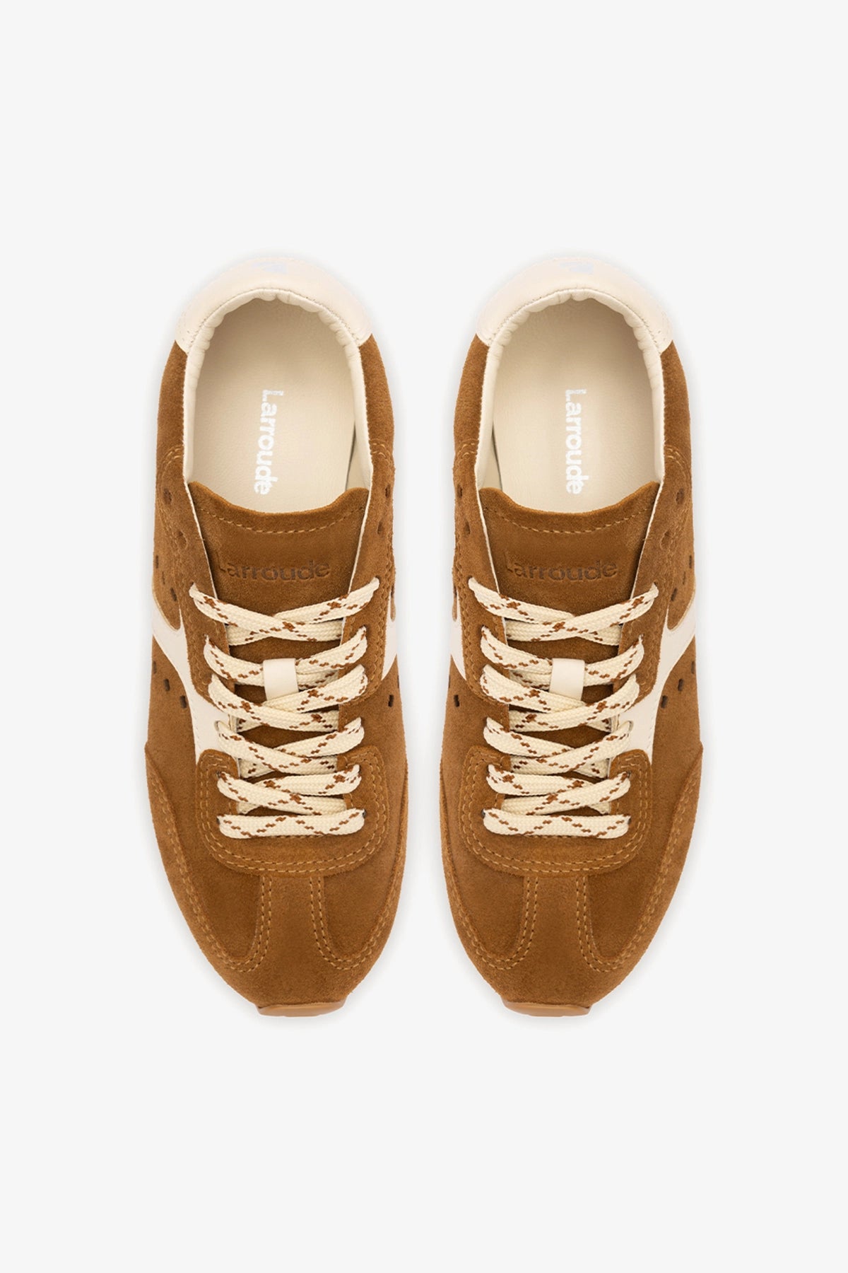 Stella Sneaker In Russet Suede and Ivory Leather