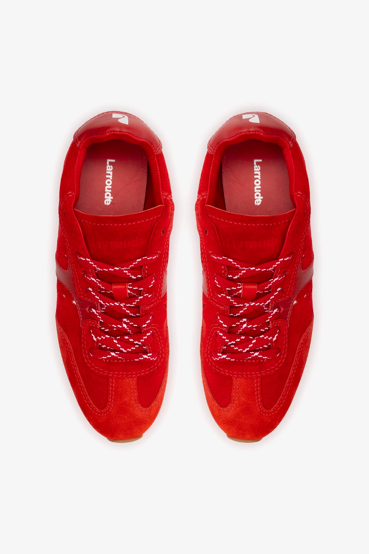 Stella Sneaker In Scarlet Suede and Blood Red Leather