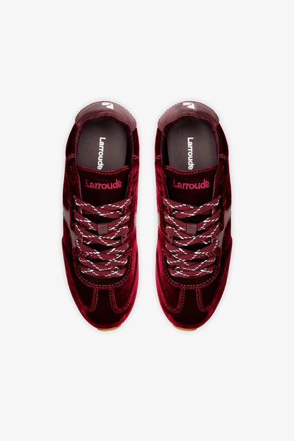 Stella Sneaker In Wine Velvet