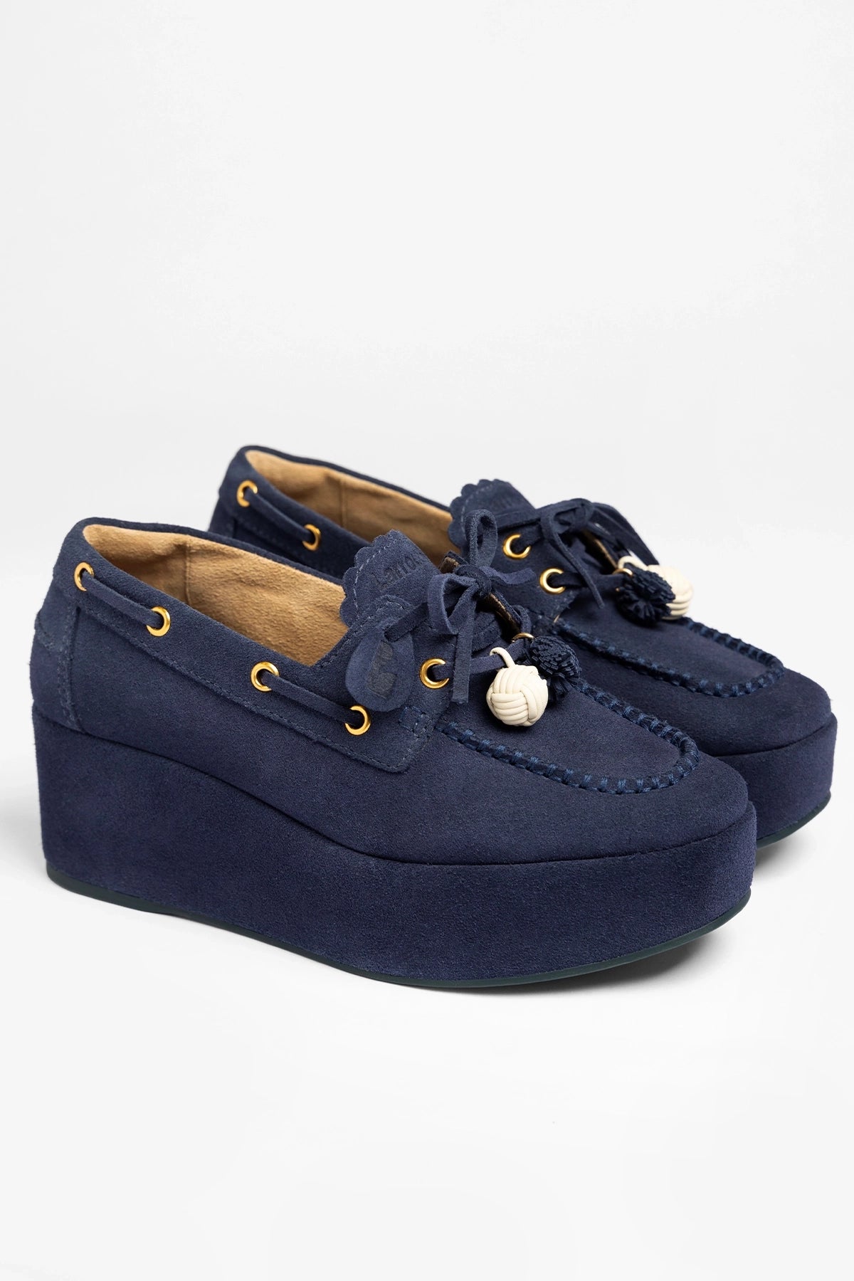 Cyprus Flatform Indigo Suede