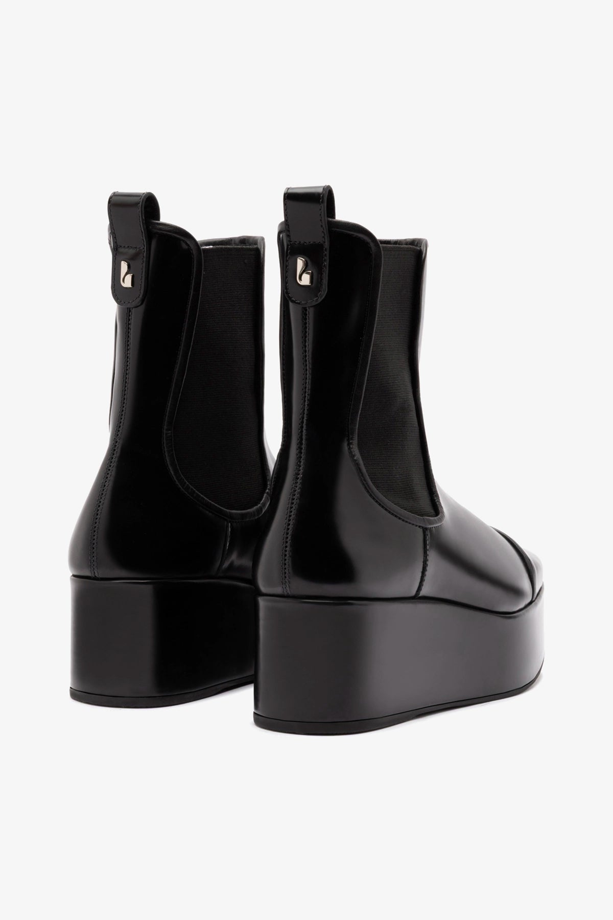 Dani Chelsea Flatform Boot In Black Box Leather