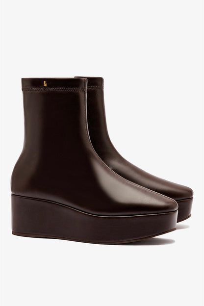 Dani Flatform Boot In Brown Leather