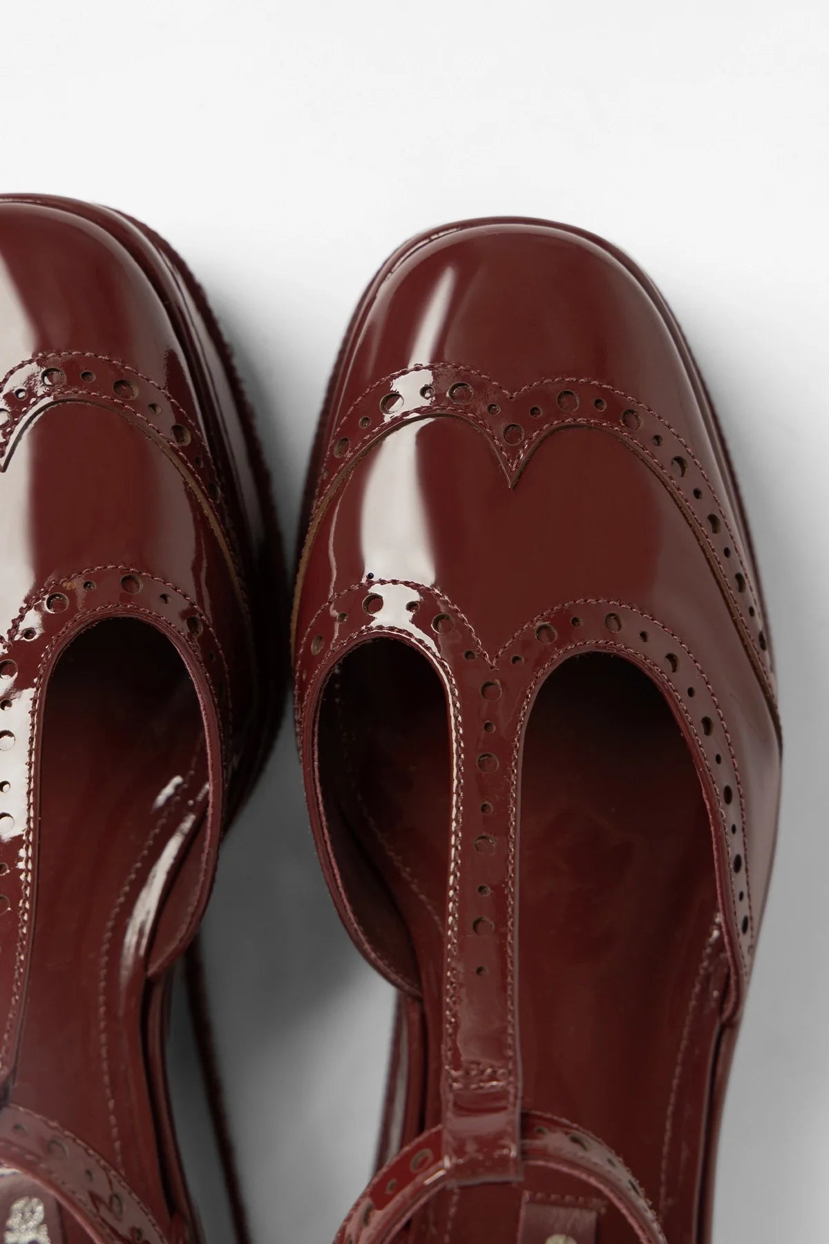 Luna Flatform Sandal Burgundy Patent Leather