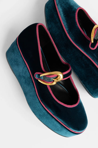 Verona Flatform Deepsea Velvet