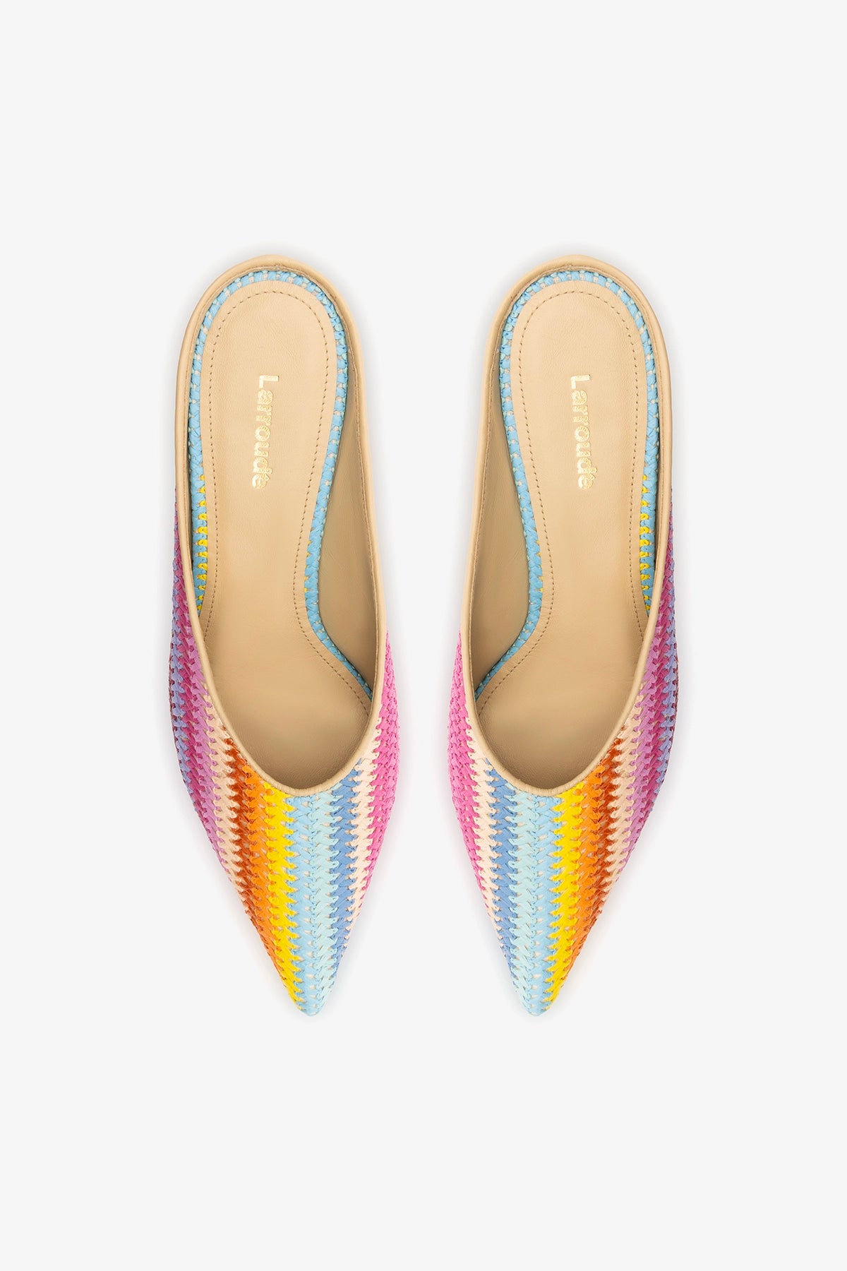 Loulou Mule Rainbow Raffia
