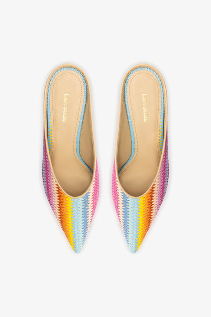 Loulou Mule Rainbow Raffia
