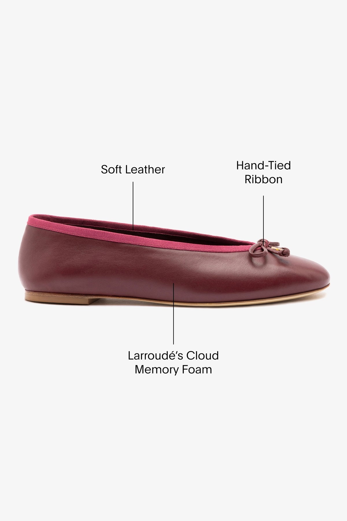Pavlova Ballet Flat In Burgundy Leather