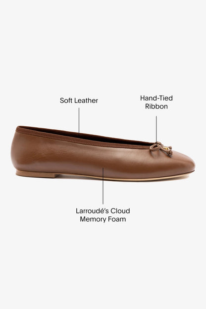 Pavlova Ballet Flat In Burnt Umber Leather