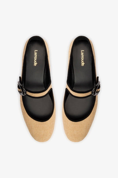 Verona Ballet Flat Beige Raffia