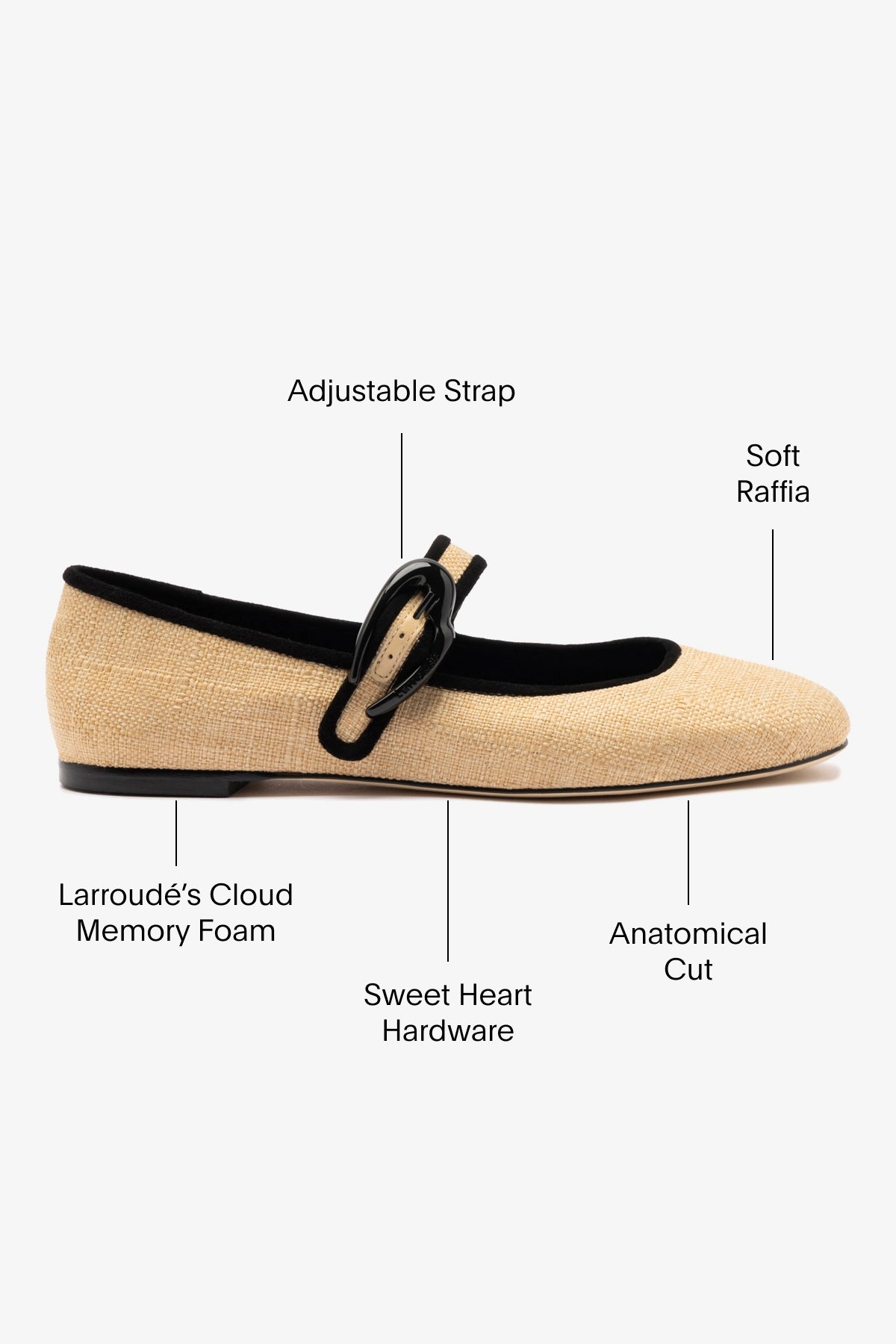 Verona Ballet Flat Beige Raffia