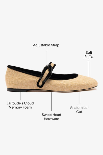 Verona Ballet Flat Beige Raffia