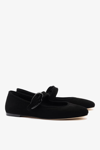 Verona Ballet Flat In Black Suede