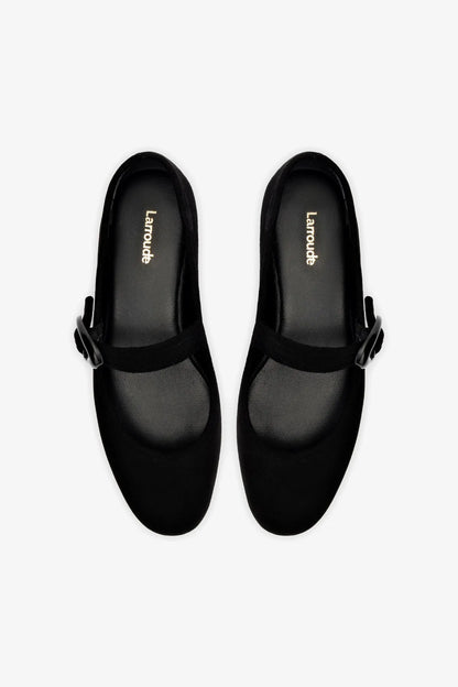 Verona Ballet Flat In Black Suede