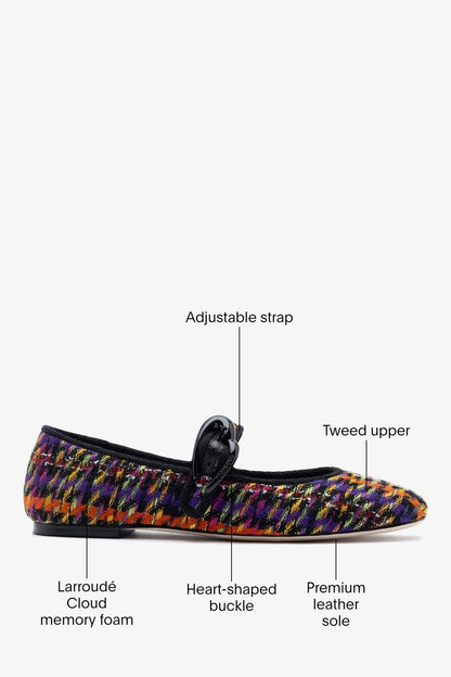 Verona Ballet Flat Multicolor Printed Tweed