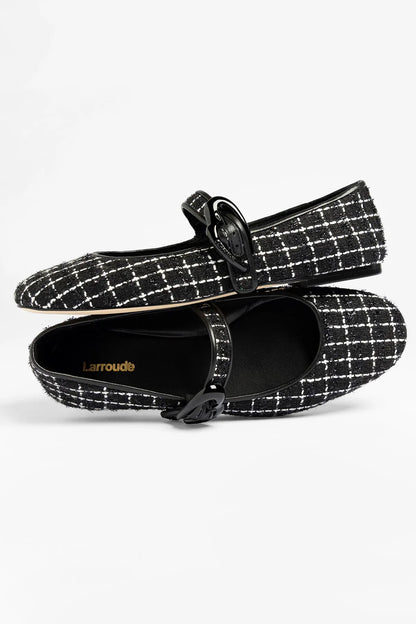 Verona Ballet Flat Black Tweed