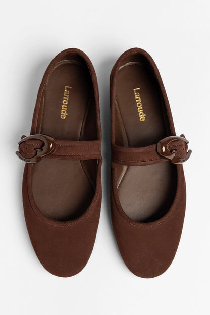 Verona Ballet Flat In Brown Suede