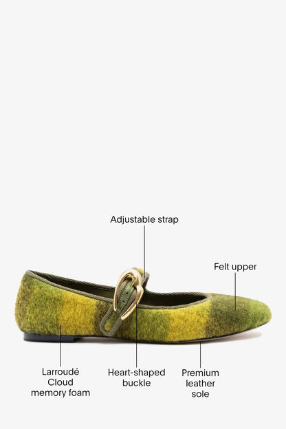 Verona Ballet Flat Cactus Printed Felt