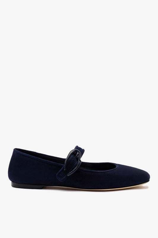 Verona Ballet Flat In Navy Suede