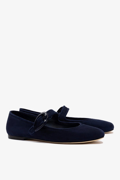 Verona Ballet Flat In Navy Suede