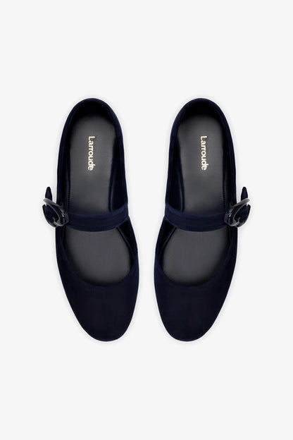 Verona Ballet Flat In Navy Suede
