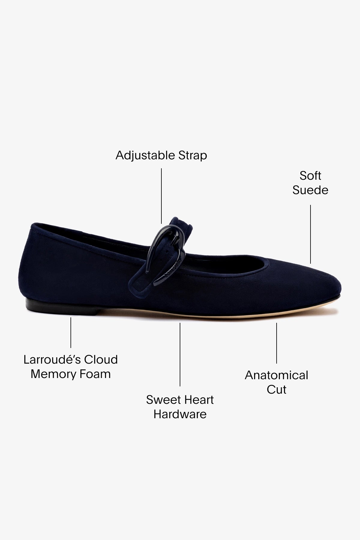 Verona Ballet Flat In Navy Suede