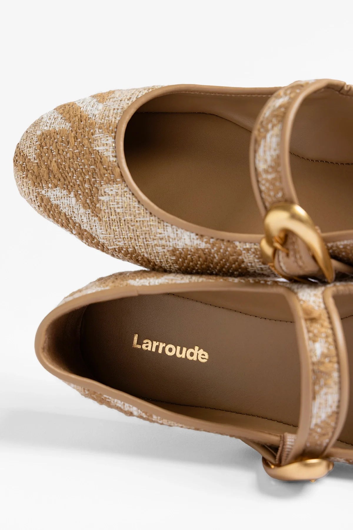 Verona Ballet Flat Latte Printed Fabric