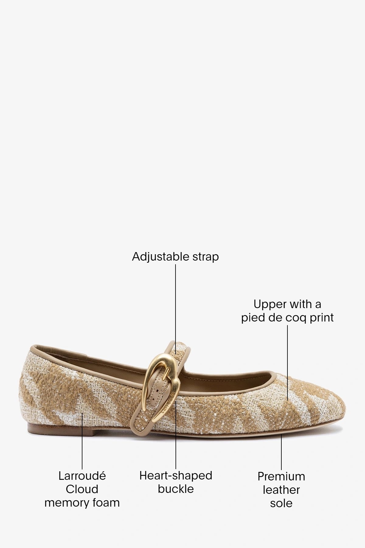 Verona Ballet Flat Latte Printed Fabric