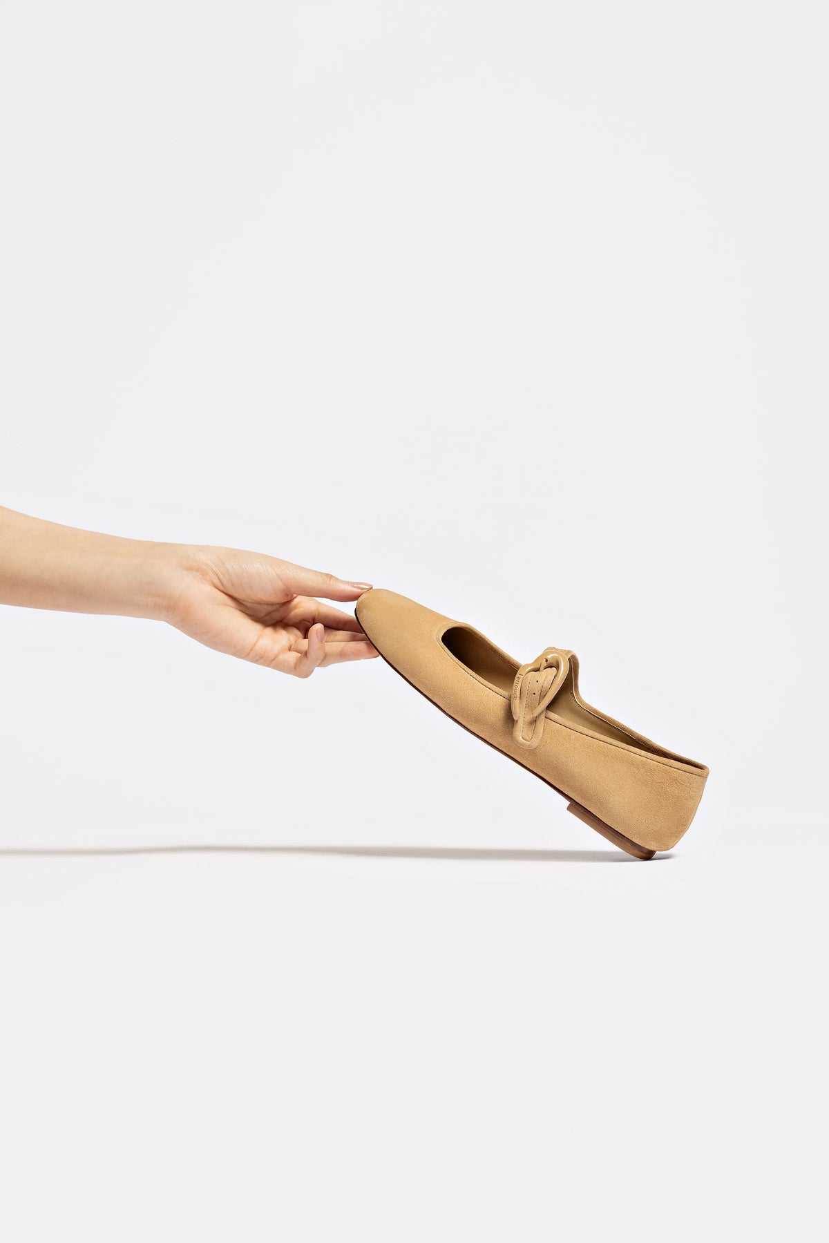 Verona Ballet Flat In Peanut Suede