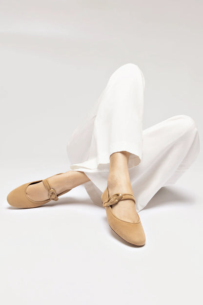 Verona Ballet Flat In Peanut Suede