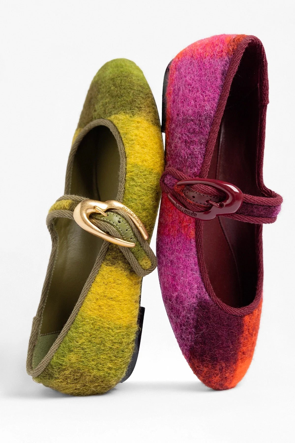 Verona Ballet Flat Plum Printed Felt