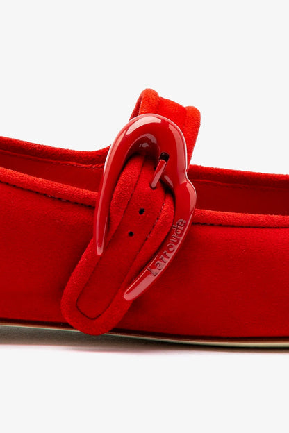 Verona Ballet Flat In Scarlet Suede