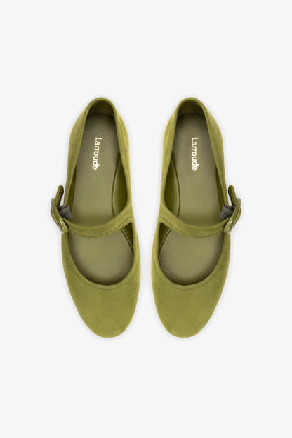 Verona Ballet Flat In Seaweed Suede